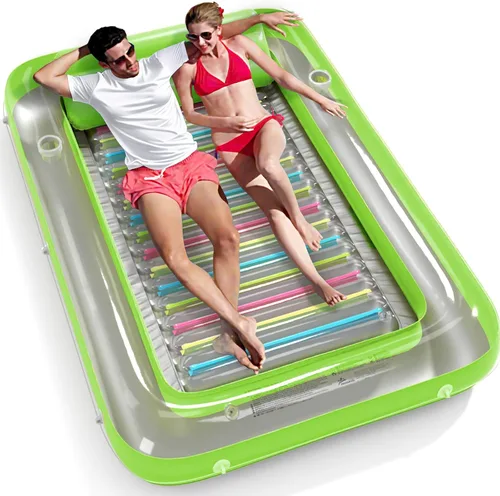 Vista 13 de Jasonwell - Flotador inflable para piscina, 4 en 1, almohadilla para tomar sol para adultos, relajarse en la piscina, flotador lleno de juguetes