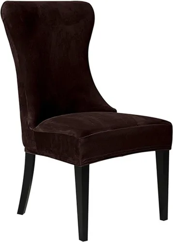 Vista 8 de N/A - Juego de 2/4 fundas de terciopelo para silla con respaldo de ala, resistente, extraíble, lavable, reutilizable, funda protectora sin brazos