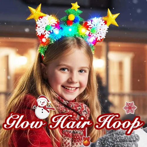Vista 6 de Nicute - Diademas de Navidad con luces LED, diademas de Navidad festivas para mujeres y niñas