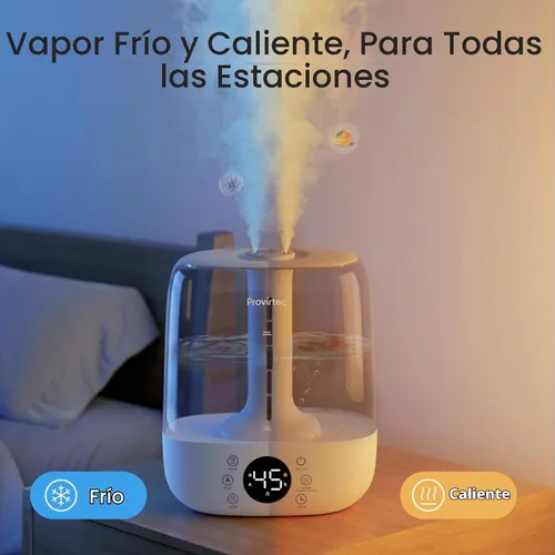 Vista 4 de Provirtec 6L MistGrove Self-Cleaning Humidifier Bedroom, Warm Cool Mist