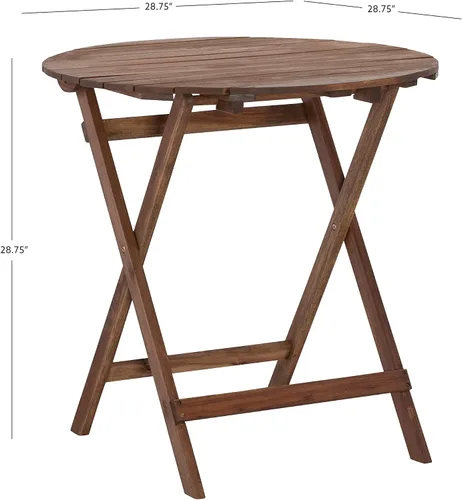 Vista 4 de Linon Juego de café bistró plegable de tres piezas con acabado bellota catalana