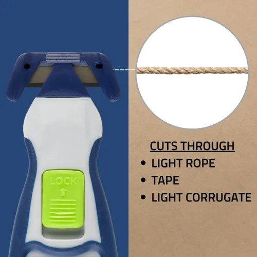 Vista 5 de AccuTec Pro Safety R1 - Herramienta de corte de cabeza reemplazable, cuerpo ABS, hoja de acero al carbono, divisor de cinta, abridor de cajas