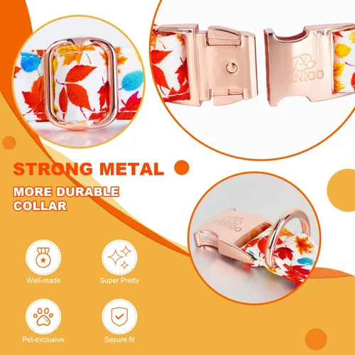 Vista 5 de Tunkoo Collar de otoño para perro con elegante pajarita, duradero, ajustable y elegante collar de otoño para mascotas, disponible en tamaño pequeño
