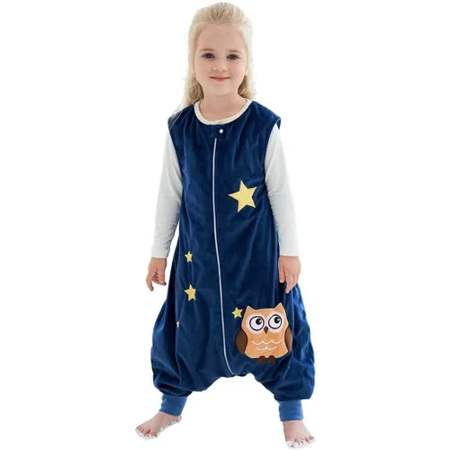 Vista 14 de MICHLEY - Saco de dormir para niños pequeños con pies, recién nacidos, bebés sin mangas, saco de dormir con cremallera de 2 vías, manta portátil Oso