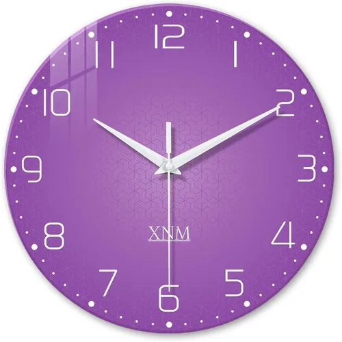Vista 18 de XNM Relojes de pared de cristal negro con pilas de 12 pulgadas