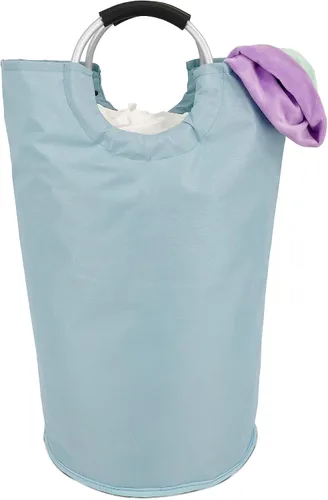 Vista 7 de Handy Laundry Bolsa con asas – 60L – Cesta plegable de tela para lavandería – Cesta de lavandería para dormitorio – Impermeable – Plegable – Negro