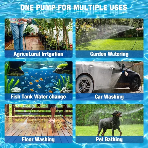 Vista 7 de Bomba de sumidero de agua inalámbrica para batería Milwaukee 18V M18, 635 GPH 120 W 12 V Bomba de transferencia de agua portátil, bomba eléctrica
