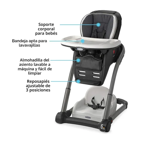 Vista 6 de Graco Blossom - Silla alta convertible 6 en 1, Redmond