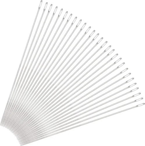 Vista 8 de uxcell 30 agujas de abalorios finas, finas, largas, rectas para bordar, de acero inoxidable, 1.26 pulgadas