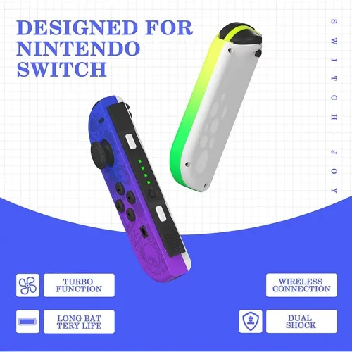 Vista 3 de Benicabaly Joycons for Switch, Joycons Controller Replacement Compatible with SwitchLiteOLED, LR Wireless Joy Con Controller Support Dual