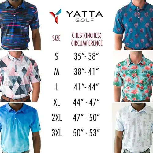 Vista 2 de YATTA GOLF Standout Performance Golf Polo Shirts Mens