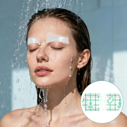 Vista 7 de 40 cubiertas de cejas, cubierta de plástico para cejas para ducha, protector de ojos impermeable para cejas, protección de tatuajes, película