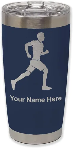 Vista 40 de LaserGram Personalized 20oz Tumbler, Running Man (Black)