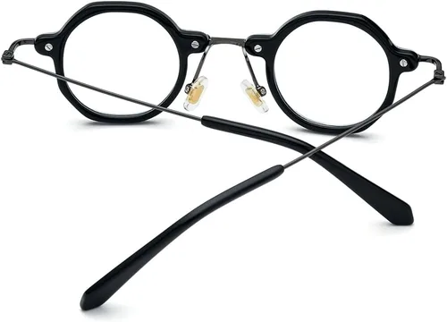 Vista 7 de FONEX Gafas de titanio con montura de acetato para hombre, 2022, nuevas gafas de polígono retro para mujer, gafas ópticas F85740
