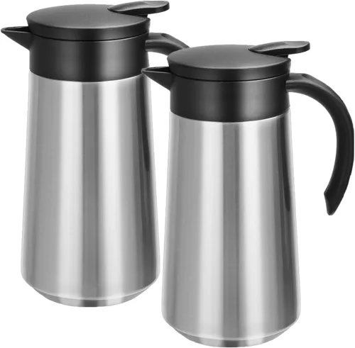Vista 12 de Jarra de Café de 28 onzas Airpot Aislada Urna de Café de Acero Inoxidable Termo al Vacío Frasco para Café, Agua Caliente, Té, Bebidas Calientes