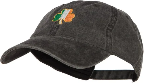Vista 2 de e4Hats.com Irlanda Shamrock bordado lavado sombrero hebilla