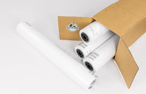 Vista 3 de Papel Bond de inyección de tinta sin recubrimiento de 20 libras, 24" x 150', núcleo de 2", 8 rollos por caja