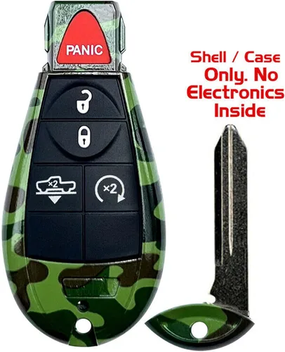 Vista 2 de Lote de 1 carcasa de repuesto para llave de entrada sin llave/funda compatible con RAM 2013 - 2019 (sin electrónica ni chip en el interior)