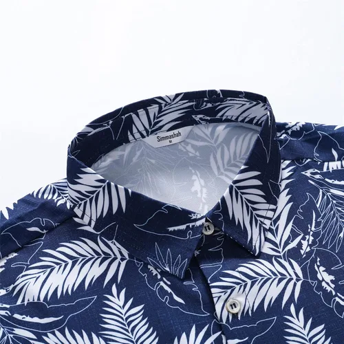 Vista 4 de Camisa hawaiana para hombre, manga corta, con botones, ropa de playa, unisex, flamencos, verano, camisas florales Aloha