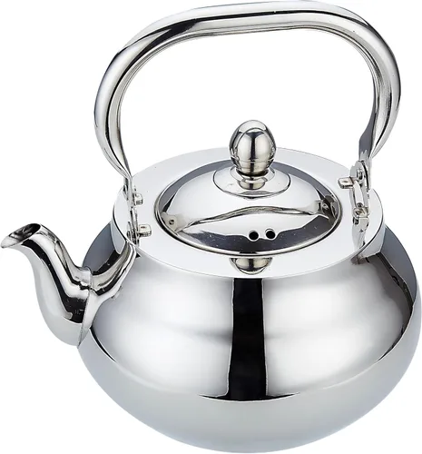 Vista 14 de SANQIAHOME Tetera antigua de acero inoxidable de 1.2L (40Oz) con infusor de cobre