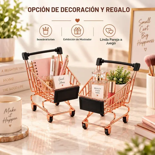 Vista 6 de Mini carrito de compras de metal, mini carrito de compras, carrito de supermercado, carrito de mano, carrito de mano, modelo de decoración