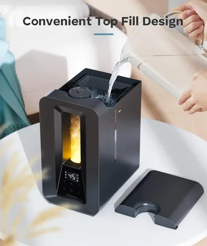 Vista 7 de BREEZOME Humidificadores de 6L para dormitorio, humidificador de llenado superior de niebla fría con difusor de aroma, humidistato, luz nocturna