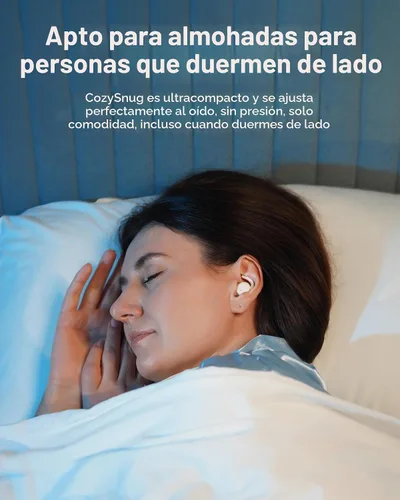 Vista 4 de Lytmi CozySnug C1 - Auriculares para dormir, Bluetooth 5.3 con bloqueo de ruido, control de aplicación, ajuste cómodo, 3 tamaños de puntas