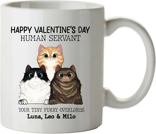 Vista 11 de Regalos de gatos para los amantes de los gatos, taza de gato personalizada, taza de gato de Feliz Navidad, ideas de regalos para dueños de gatos