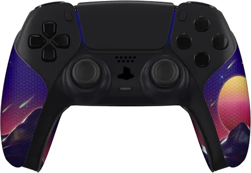 Vista 5 de eXtremeRate PlayVital Anti-Skid Sweat-Absorbent Controller Grip for PS5, Professional Textured Soft Rubber Pads Handle Grips - The Cyber Moon