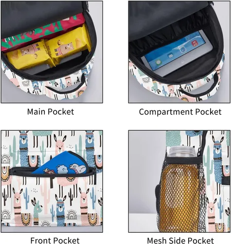 Vista 6 de Mini mochila escolar de 12 pulgadas para niños y niñas, multicolor (Multicolor16), Mochilas Daypack
