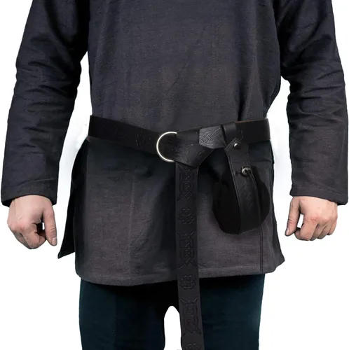 Vista 6 de Riñonera para cinturón, riñonera medieval, vintage, de cuero, funda para teléfono celular, funda para cinturón, bolsillo, casual, senderismo