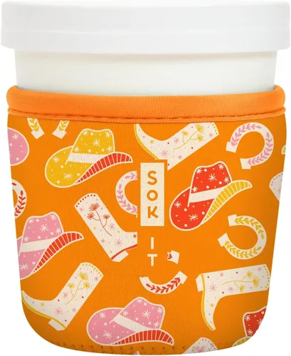 Vista 133 de Sok It IceCreamSok - Funda de neopreno aislada (flores abstractas, pintas de helado cónicas)