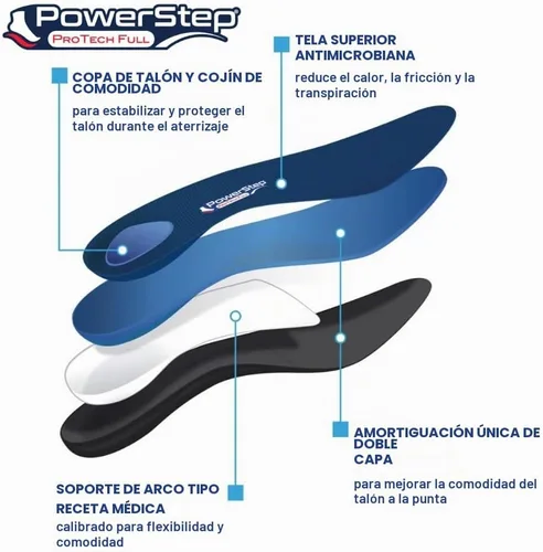 Vista 4 de PowerStep ProTech - Plantillas ortopédicas de longitud completa, insertos de soporte de arco de grado médico para alivio de la fascitis plantar