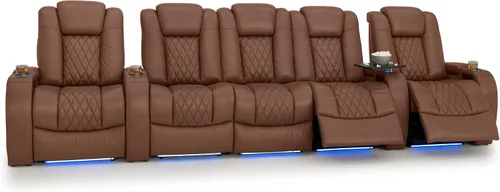 Vista 151 de Seatcraft Asiento de cine en casa Diamante Marrón Reclinable Individual