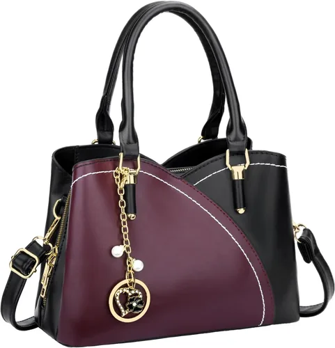 Vista 10 de KKXIU Monederos y bolsos de mano con triple compartimento para mujer, bolso de mano con asa superior