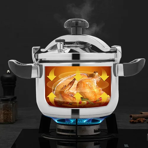 Vista 10 de Olla a presión de acero inoxidable de gran capacidad de 60 Kpa olla a presión a prueba de explosiones inferior compuesta con válvula limitadora