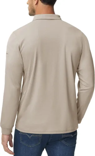 Vista 3 de TACVASEN - Camiseta de cuello polo táctica para hombre, diseño de manga larga y corta, para deportes y uso al aire libre