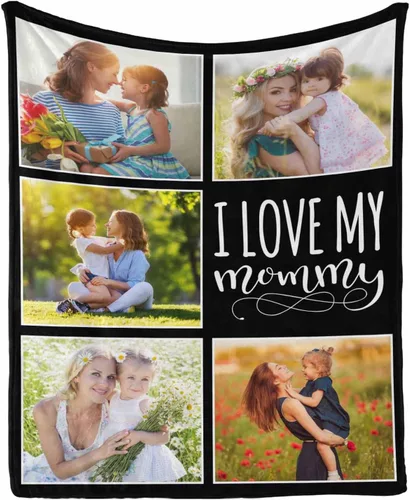 Vista 22 de InterestPrint Regalos personalizados para mamá, manta personalizada con fotos y fotos familiares, regalos de cumpleaños para el día de la madre