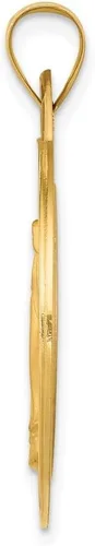Vista 2 de Diamond2Deal Colgante de medalla milagrosa de oro amarillo pulido y satinado de 14 k para mujer (L- 1.339 in W- 0.984 in), Oro amarillo