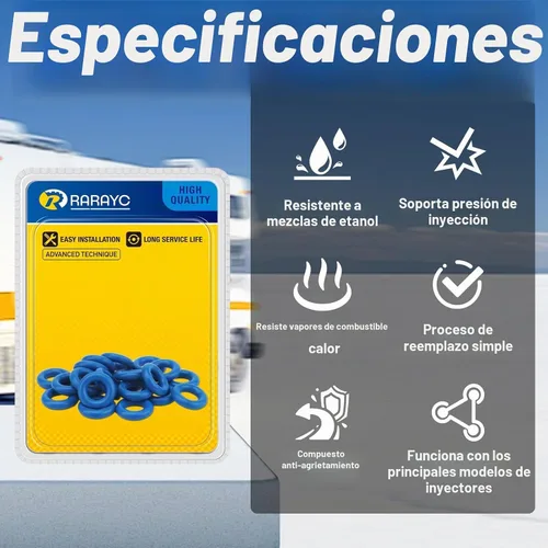 Vista 5 de Juego de 50 juntas tóricas para inyector de combustible FKM