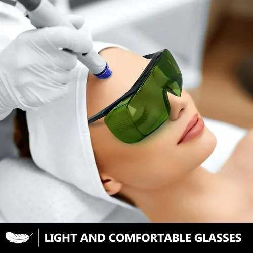 Vista 6 de JILERWEAR Profesional 190-450 & 740-1100nm OD6+ Laser Safety Glassess,808nm Laser Infrarrojo Grabado Gafas Protectoras