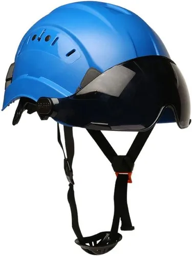 Vista 10 de SMASYS Casco de seguridad ABS ajustable con visera de suspensión de 6 puntos perfecto para construcción y escalada