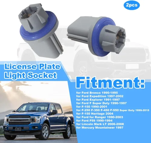 Vista 3 de Enchufe de luz de matrícula, repuesto para Ford F150 90-01 para F250 F350 F450 F550 Super Duty 99-15 para Ford Bronco 90-95, soporte de conectores