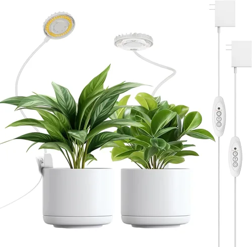 Vista 8 de Luz de cultivo con clip de 12 W para plantas de interior, luz de planta con clip de maceta con cuello de cisne flexible, luz de crecimiento pequeño