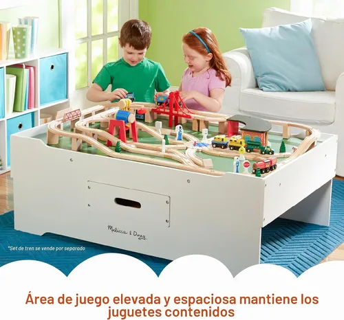Vista 3 de Melissa & Doug Mesa de juego multiactividad de madera de lujo para sala