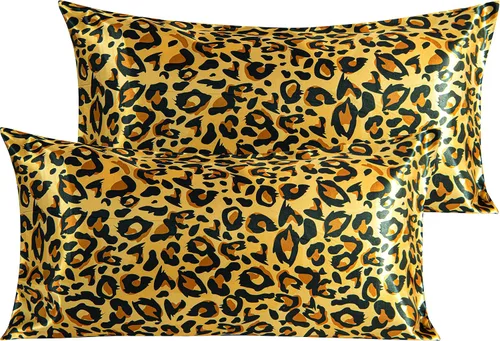 Vista 35 de BEDSUM Paquete de 2 fundas de almohada de satén de seda King para cabello y piel, suaves y lujosas, fundas de almohada con cierre de sobre, 20 x 36