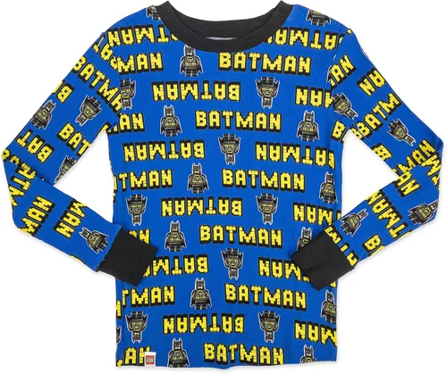 Vista 4 de LEGO Batman Movie - Conjunto de pijama para niño, 4 piezas, 100% algodón, tallas 4 a 10