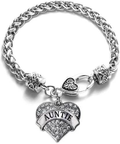 Vista 97 de Pulsera de plata con dije de corazón pavé con joyas de circonita cúbica