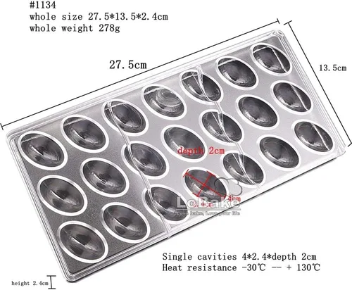 Vista 2 de 21 cavidades pequeña colina concha mar sofá forma policarbonato PC chocolate molde cubo hielo molde hacer dulces moldes DIY hornear cosas
