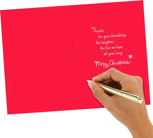 Vista 5 de Hallmark Tarjetas de Navidad, los amigos hacen que cada día sea feliz (6 tarjetas navideñas con sobres)